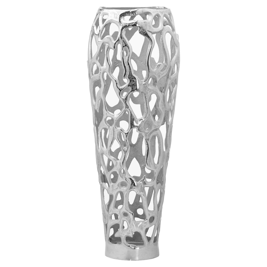 Ohlson Silver Perforated Coral Inspired Large Vase