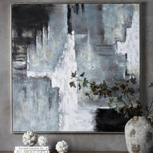 Load image into Gallery viewer, Elara  - Hand Painted Black &amp; White Layered Abstract Art Painting
