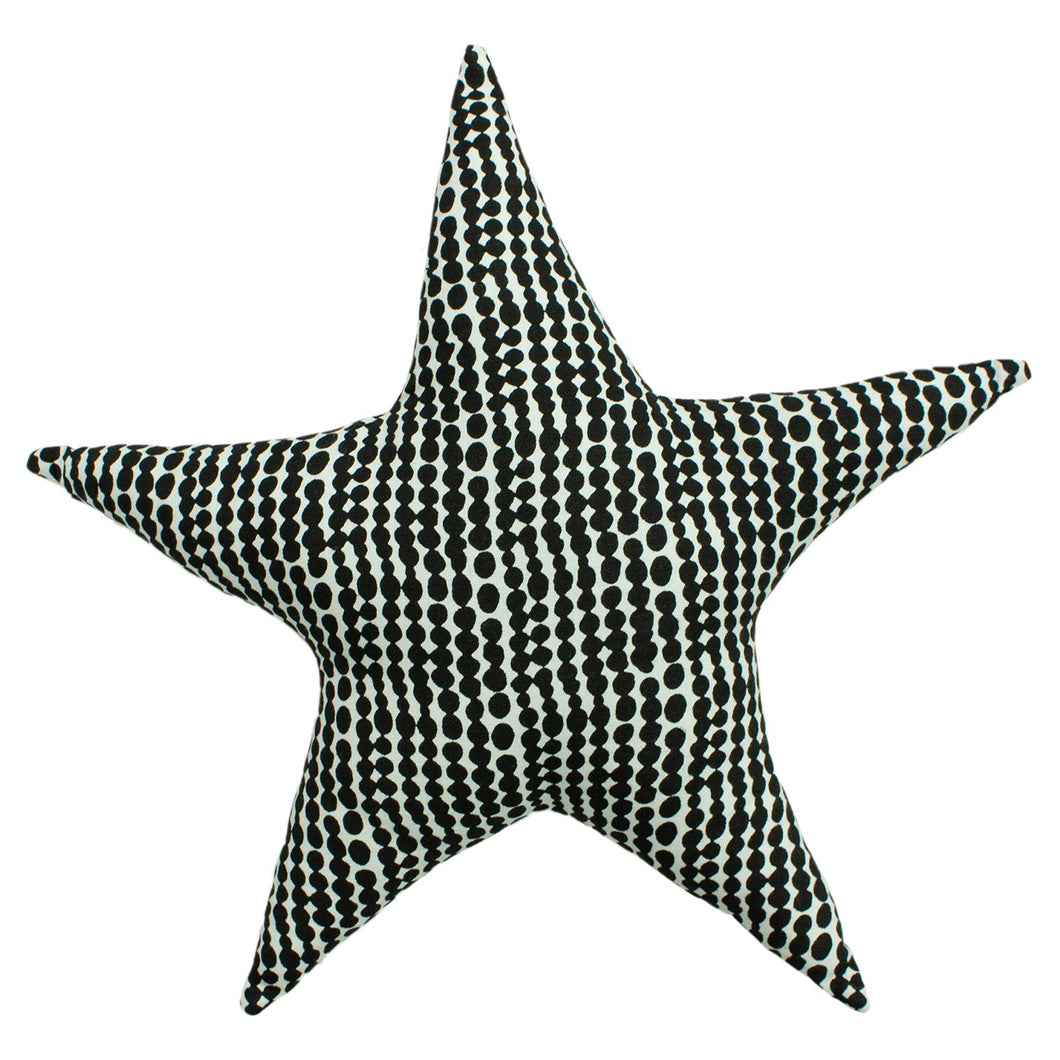 Little Furn Printed Star Cushion in Monochrome / Pink