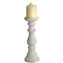 Load image into Gallery viewer, Antique White Stone Effect Medium Candle Holder
