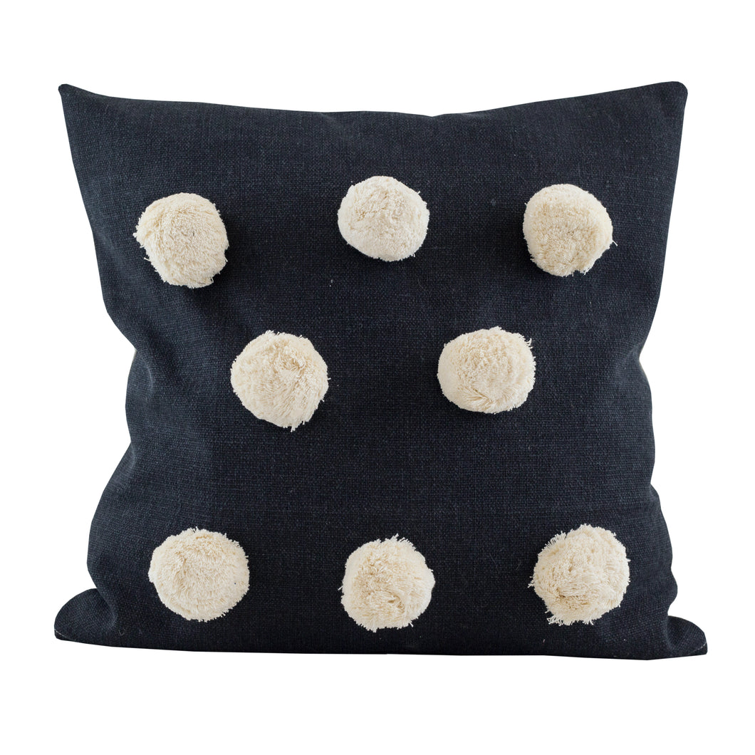 Raine And Humble Pom Pom Cushion - Raven