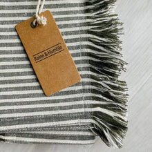 Load image into Gallery viewer, Set of 4 Abby Stripe Olive Green Placemats by Raine and Humble
