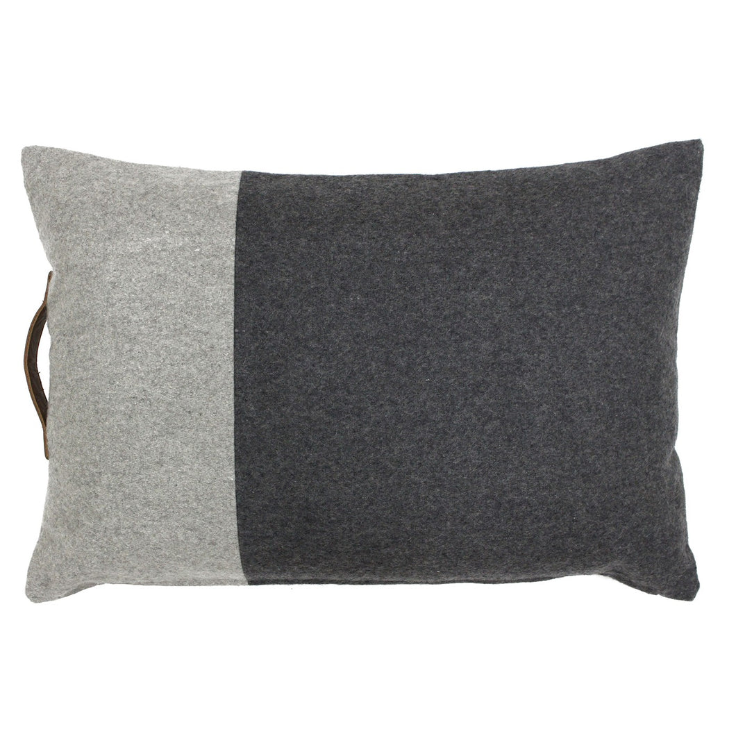 Paoletti Bloc Cushion in Charcoal Wool