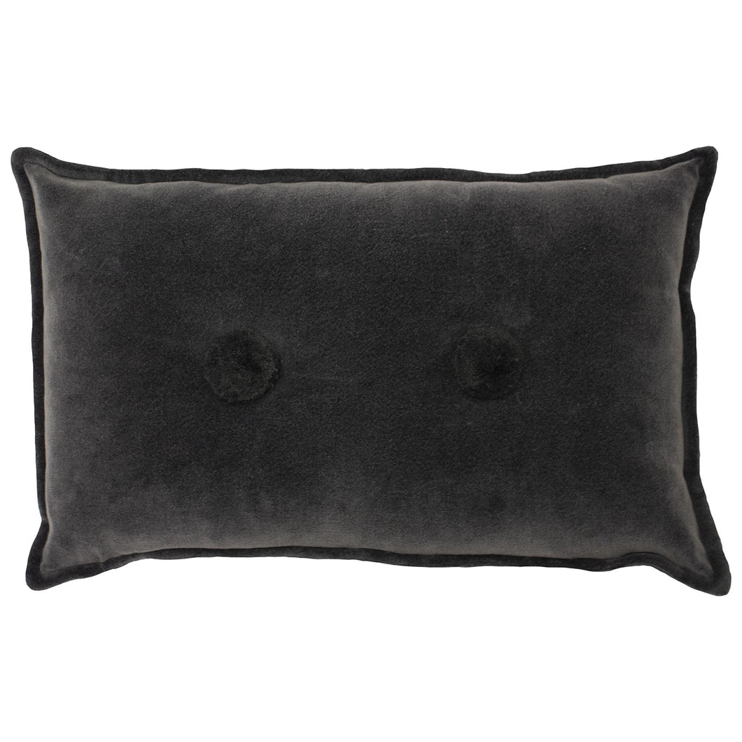 Paoletti Bobble Velvet Cushion in Charcoal