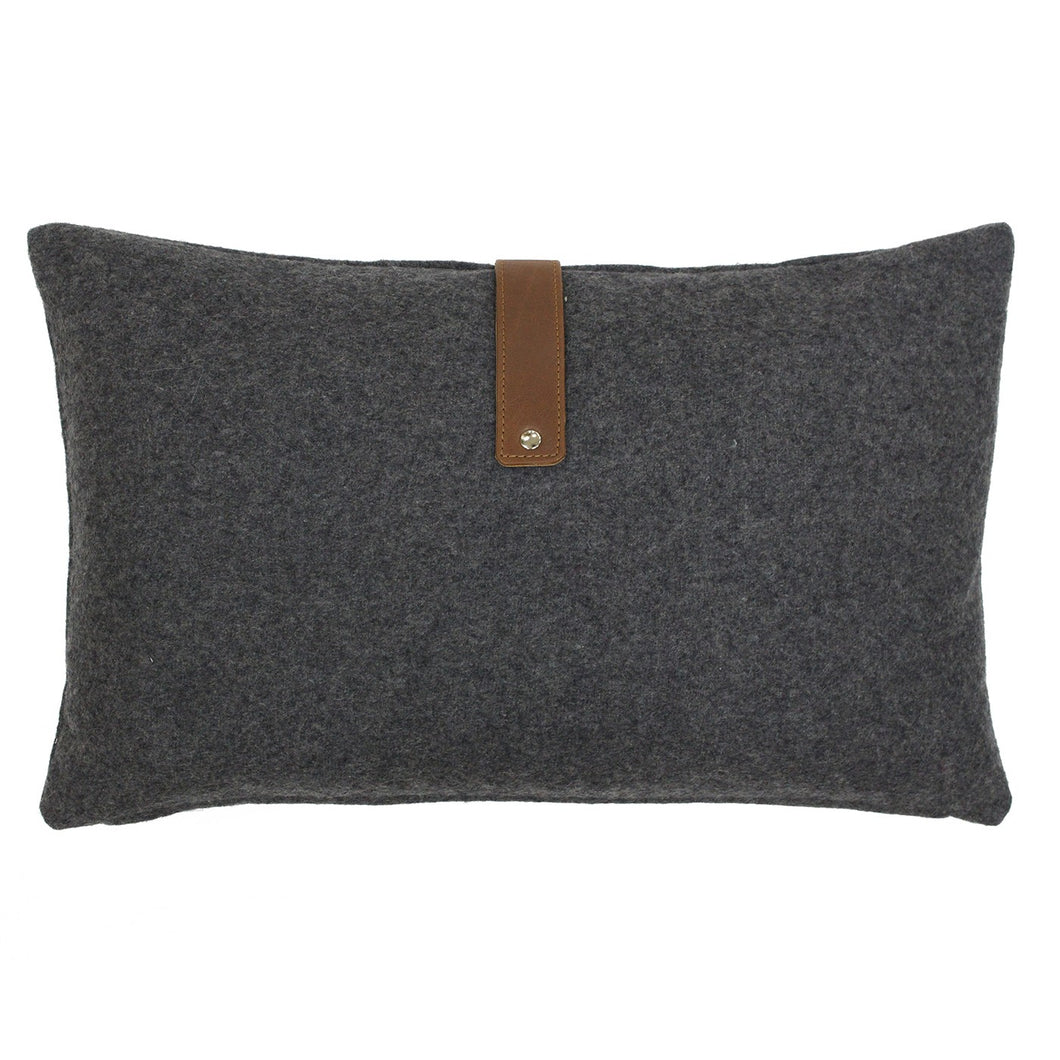 Paoletti Brix Charcoal Wool Cushion